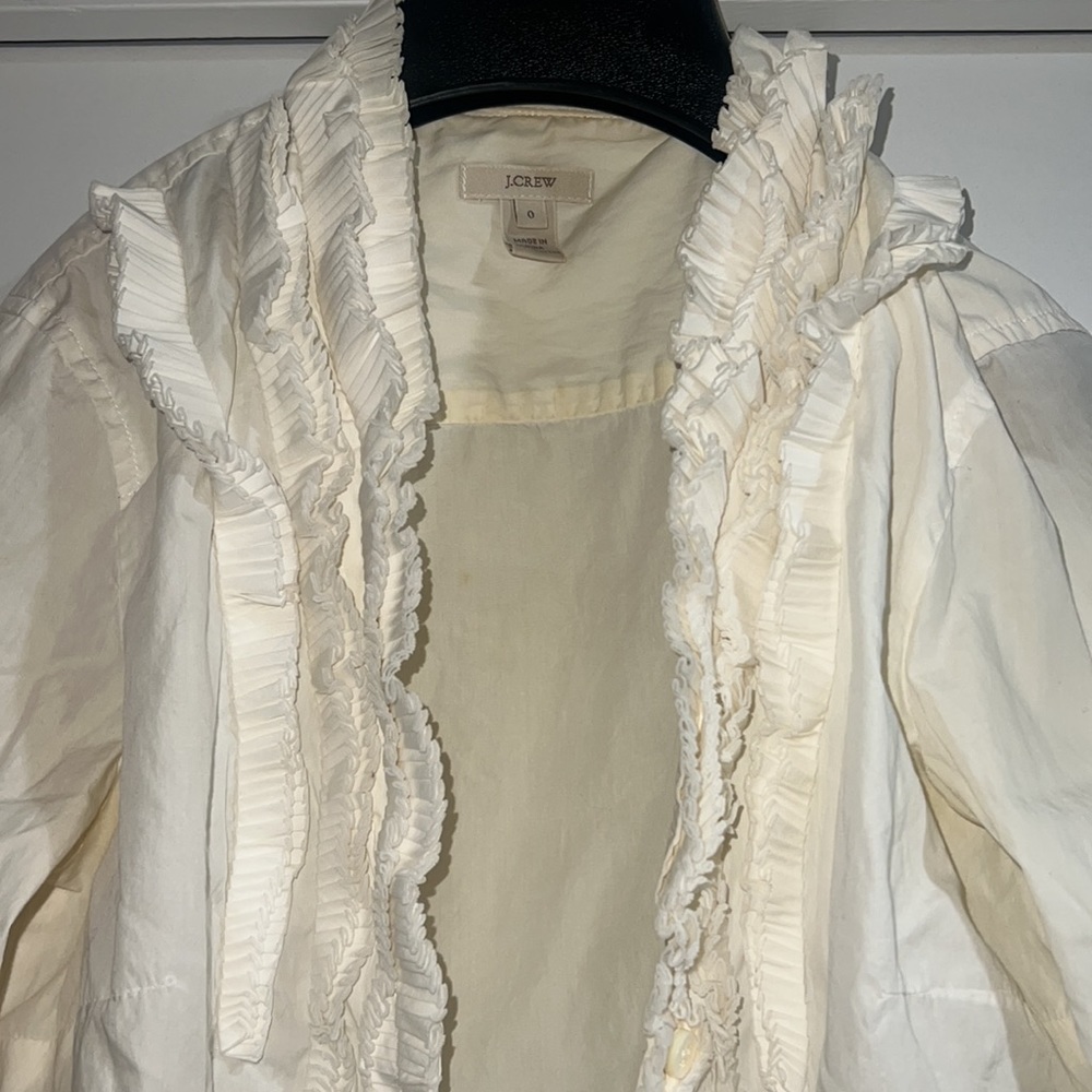 Like New-0-J.Crew Ruffle Button-Down Shirt - Picture 3 of 9